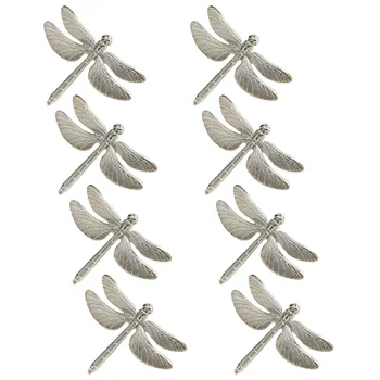 

8PCS Dragonfly Napkin Ring Silver DIY Hotel Wedding Banquet Table Display Metal Napkin Buckle Christmas Decoration