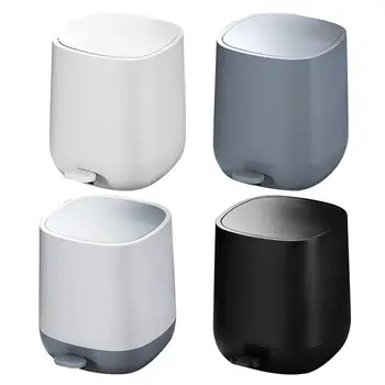 

Pedal ABS Plastic Round Trash Can Home Living Room Kitchen Simple Creative Bathroom Office 7L