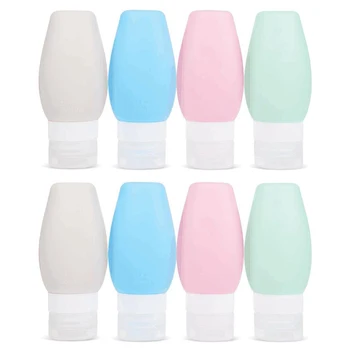 

Leakproof Travel Bottle Set, 8 Pieces 90Ml Multicolor Silicone Squeeze Refillable Container Tube Suitable for Carry-On Luggage L