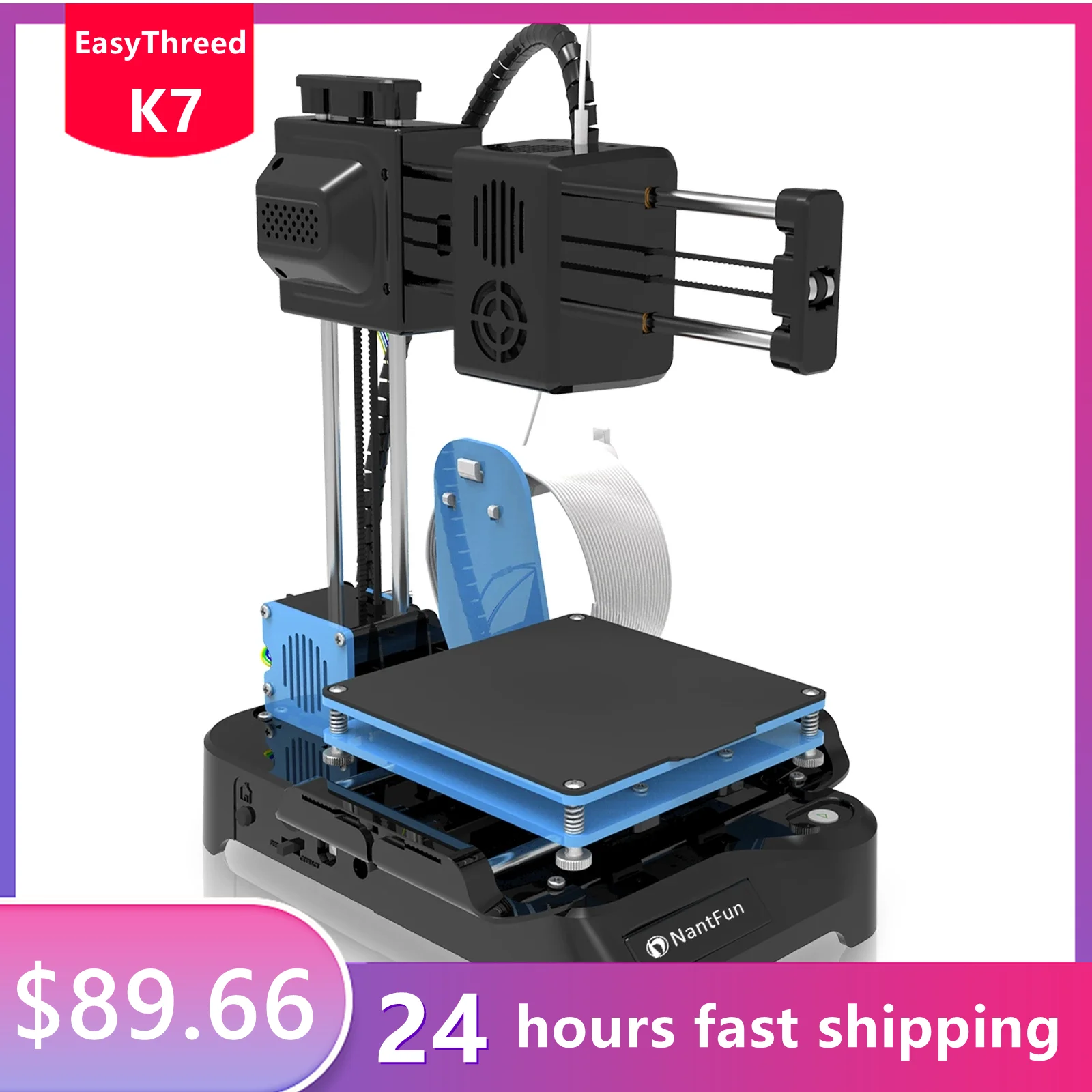 EasyThreed K7 Supper Mini Desktop Small 3D Printer 100x100x100mm No ...