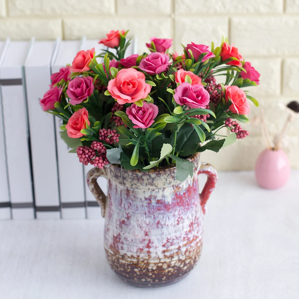 1 шт. романтические искусственные розы 6 головок искусственный цветок Свадебные украшения дома сада
