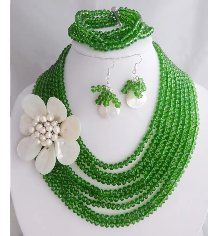BREATH TAKING PRICE  Nigerian Crystal Beads Women Fashion Beads Jewelry Set Wedding Bridal Jewelry Set Free Shipping