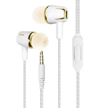 

New 1pcs With microphone Straight-inserted In-ear Portable Line Control With Wheat Sports Wweat-proof Subwoofer Earphones