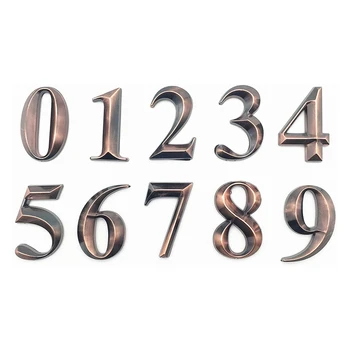 

10Pc Gate Digits 0 to 9 Number Tag Numeral Door Plaque House Drawer Sign Plating Hotel Home Sticker Address Door Label