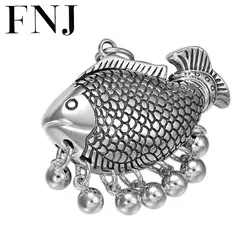 FNJ кулон в виде рыбы 925 Серебряная кисточка фирменные бусины чистый S925 тайские серебряные Подвески для изготовления ювелирных изделий для