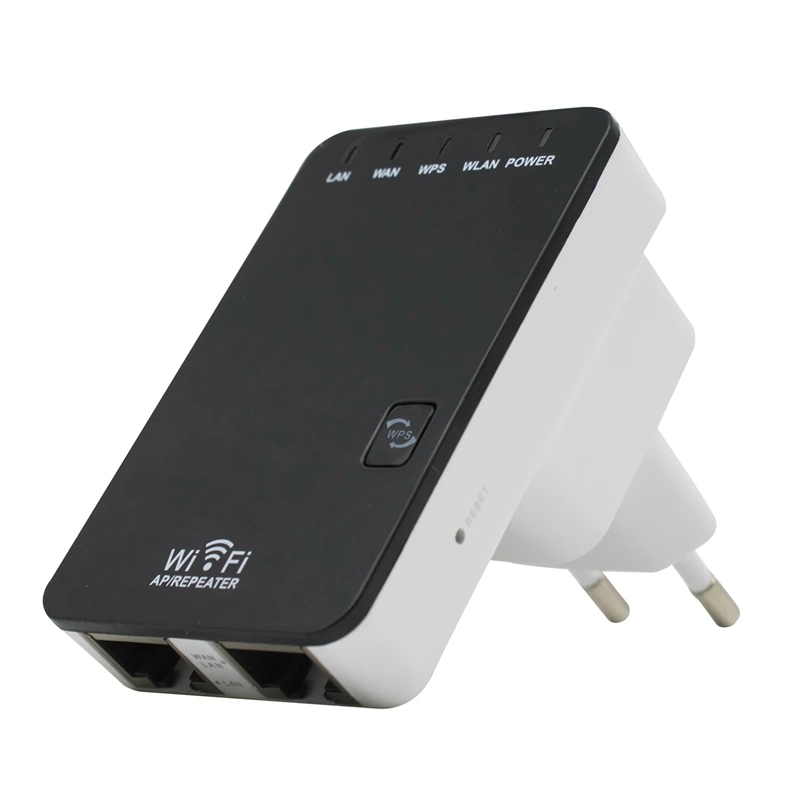 300M wireless signal repeater WIFI wireless signal amplifier mini wireless relay dual network port EU Plug 1