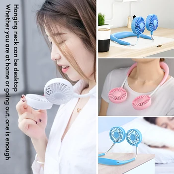 

Mini USB Portable Fan Hands-free Neck Fan Rechargeable Battery Small Portable Sports Fan Desk Hand Air Conditioner cooler
