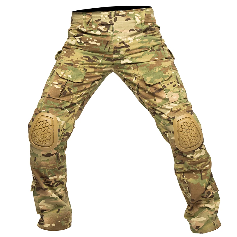 Mege Brand Men's Military Tactical Camouflage Cargo Pants US Army Paintball Gear Combat Pants with Knee Pads Airsoft Clothing