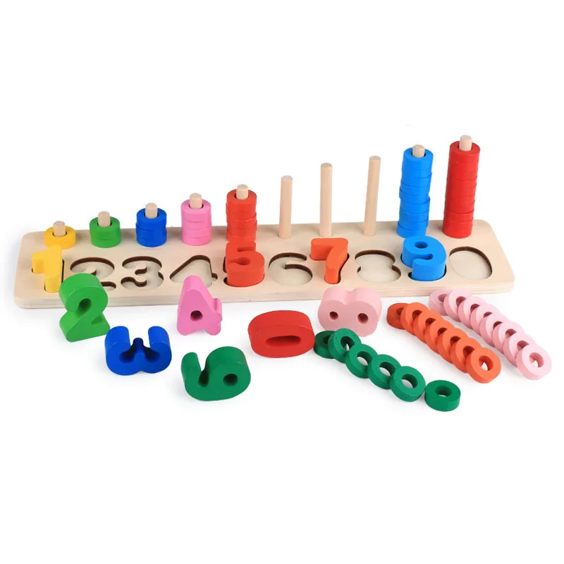 

Montessori Shape Logarithmic Ladder Color Board Baby Numbers Wooden Educational Toys