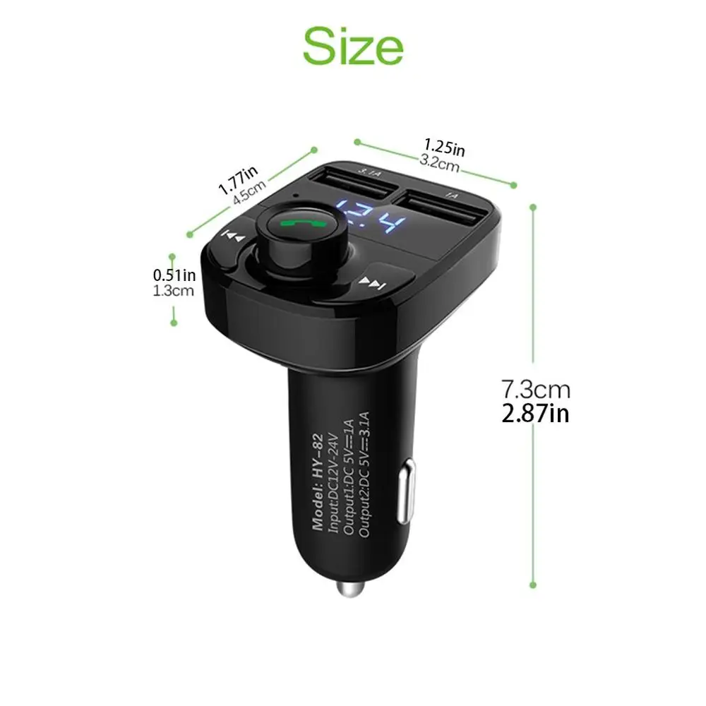 Автомобильный MP3-плеер Hands-free телефон автомобильный прикуриватель двойной USB Автомобильное зарядное устройство HY82 обычное/быстрое зарядное устройство