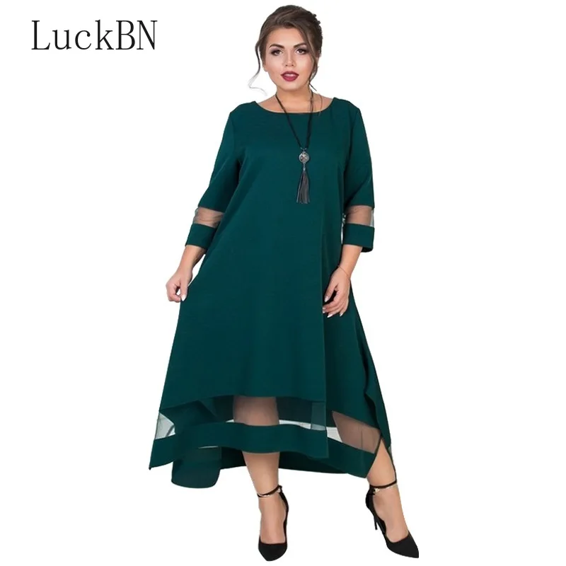 

Plus Size Women Dress Summer Dress Mesh Elegant Large Size Dress Maxi Long Party 5XL 6XL Big Size Dresses Autumn Vestidos Black