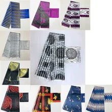 Горячая имитированный шелк Африканский принт ткань органза и лента шелк для одежды материал ткань