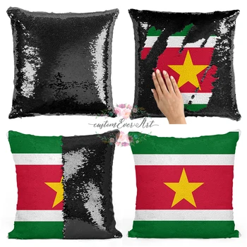 

Suriname Personalized custom picture pillow cover，home pillow reversible mermaid sequin pillow case cover