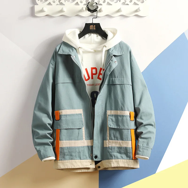 

Northern Boundary Men'S Wear Shu 2019 Autumn New Style Contrast Color Coat Jacket Large Size Men'S Wear