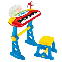 Лидер продаж; большие размеры 37-Ключ Дети многофункциональная электронная клавиатура пианино С микрофоном развивающая игрушка в подарок для детей малыша-красные, синие