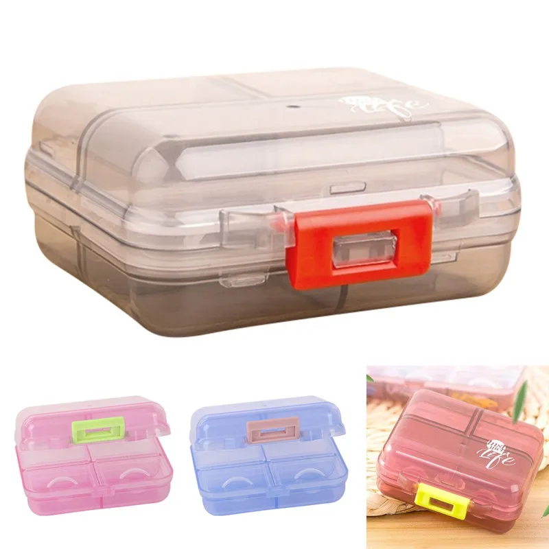 Portable 7 Slot Pill Cases Travel Dispen Storage Container Drug