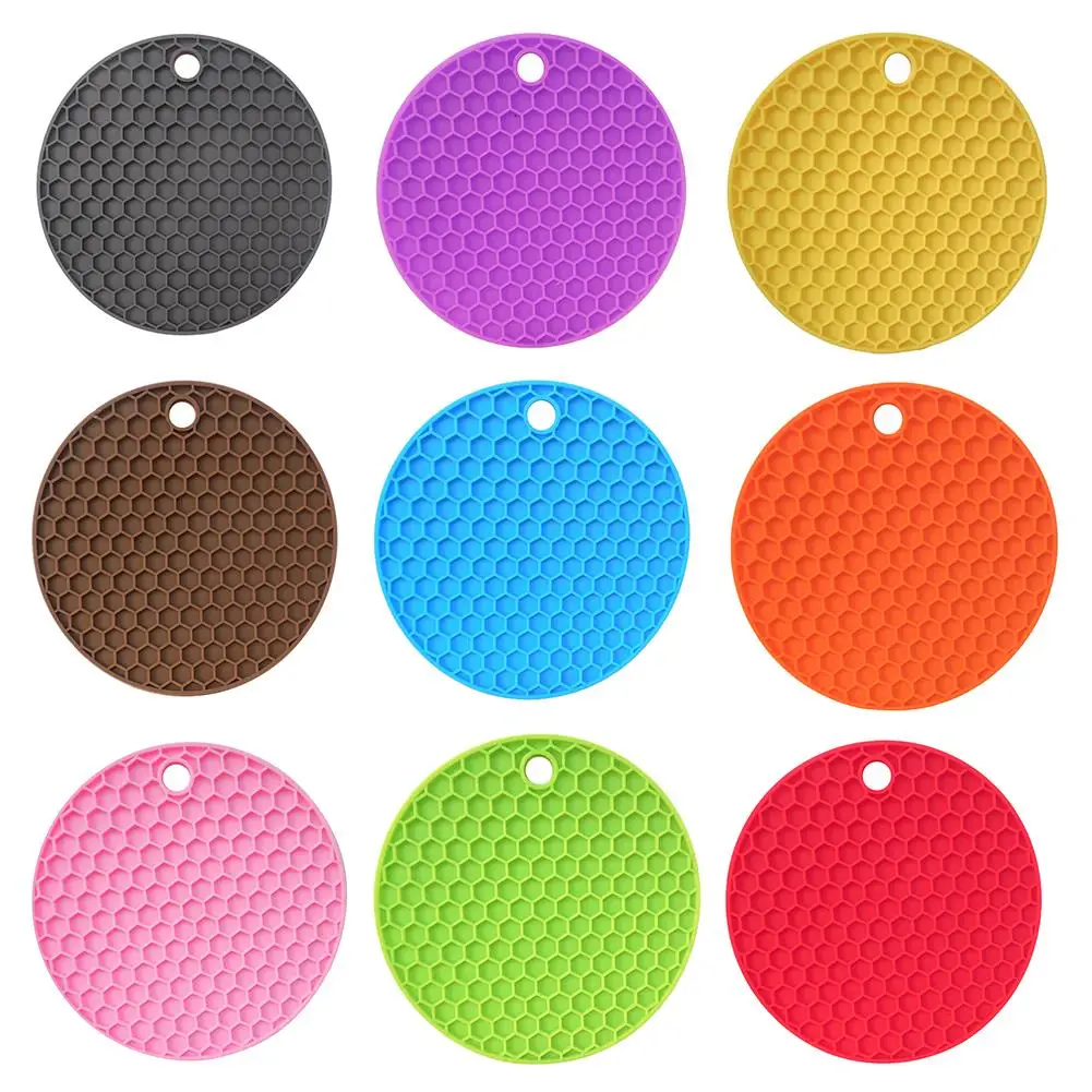 

12.5cm Honeycomb Silicone Non-slip Table Mat Heat Resistant Dish Bowl Mats Pan Liner Placemat Table Protector Insulated Pad Kit