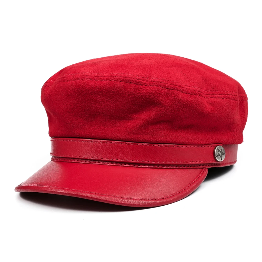 La Spezia Baker Boy Hat Genuine Leather 