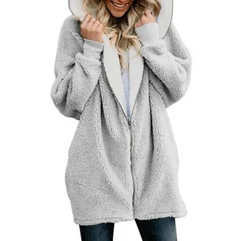

WOMEN'S Dress Berber Fleece Hooded Mid-length Hoodie Women's 2019 Autumn And Winter New Style plus Velvet Plu