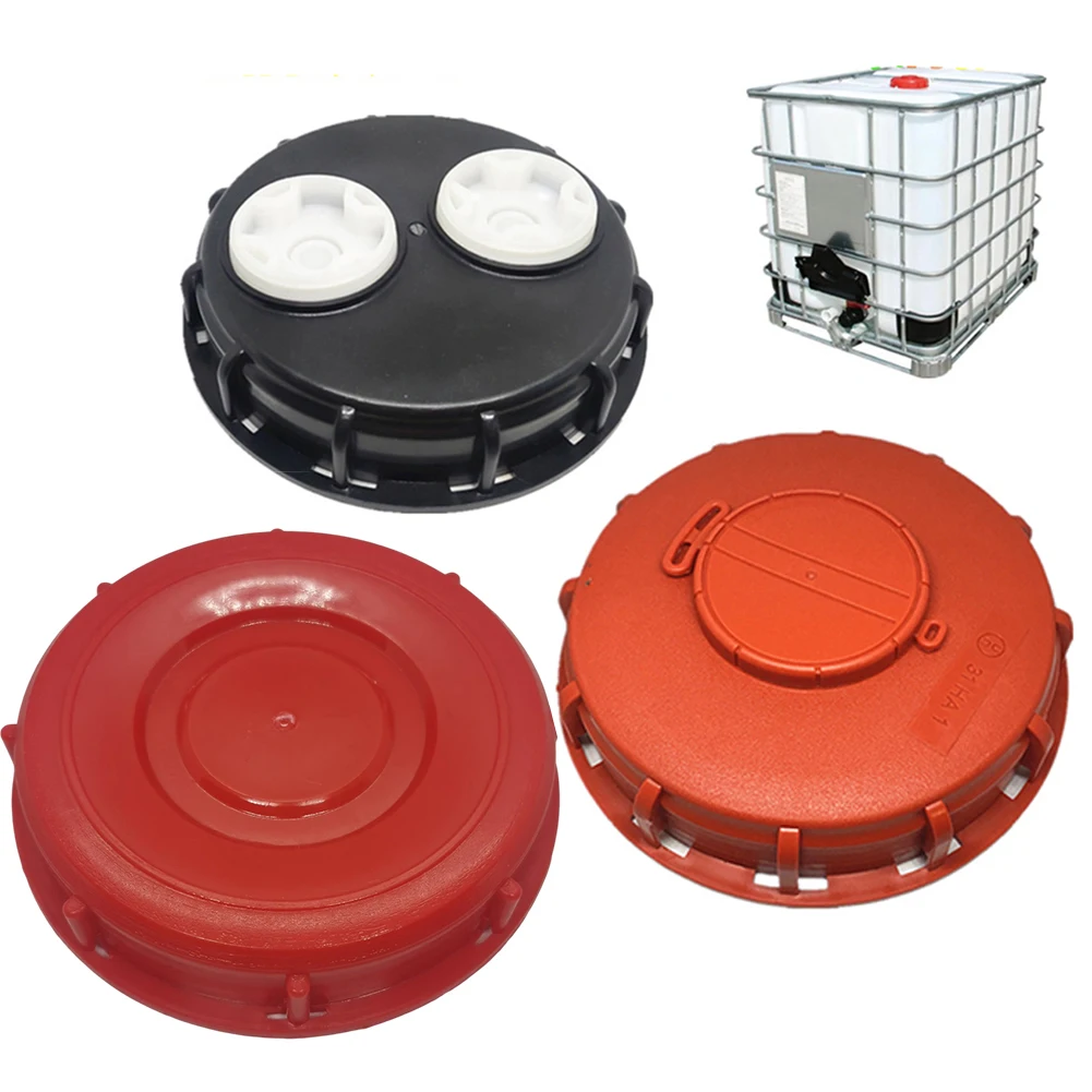 

IBC Ton Barrel Cover 16.3CM With Venting Chemical Ton Barrel Plastic Cover Double Hole Tote Tank Lid Breath Cover Fittings Adapt