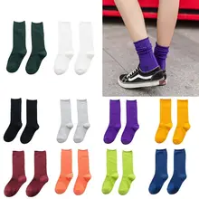 Женские летние гольфы в стиле хип-хоп для девочек яркие трикотажные носки в рубчик в консервативном стиле для студентов, скейтборда, хип-хоп