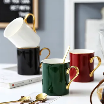 

Nordic Luxury Coffee Mug Creative Ceramic High-quality Handmade Large Capacity Esspresso Cups Caneca Kitchen Drinkware DB60MK