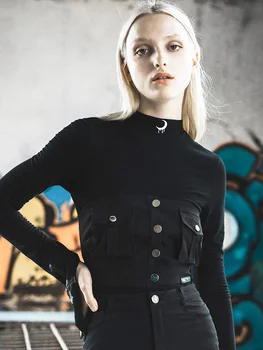 

PUNK RAVE Punk Tide Brand Tube Top Shirt Dark Wrapped Chest Strapless New Carefully Machine Ladies Vest Wear