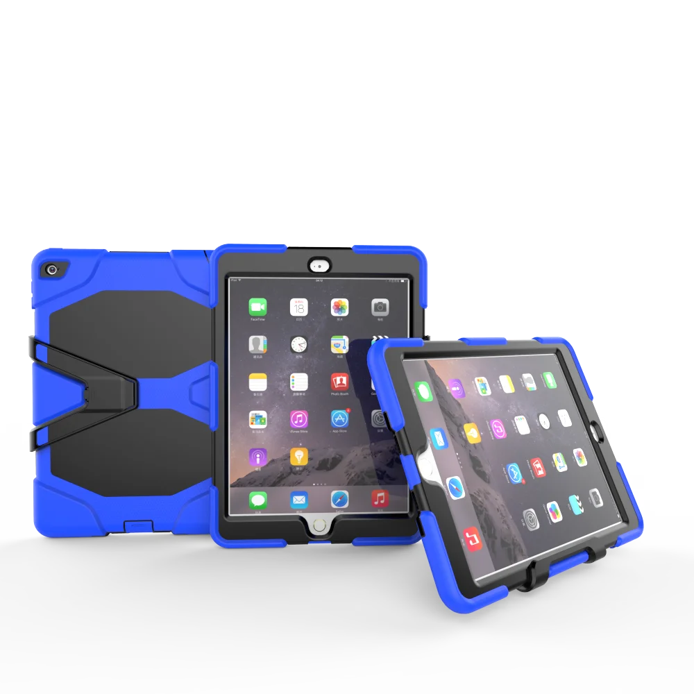 Для iPad Air 2/iPad 6 Чехол трехслойный ударопрочный Прочный силиконовый чехол из ТПУ со встроенным защитным чехлом для экрана