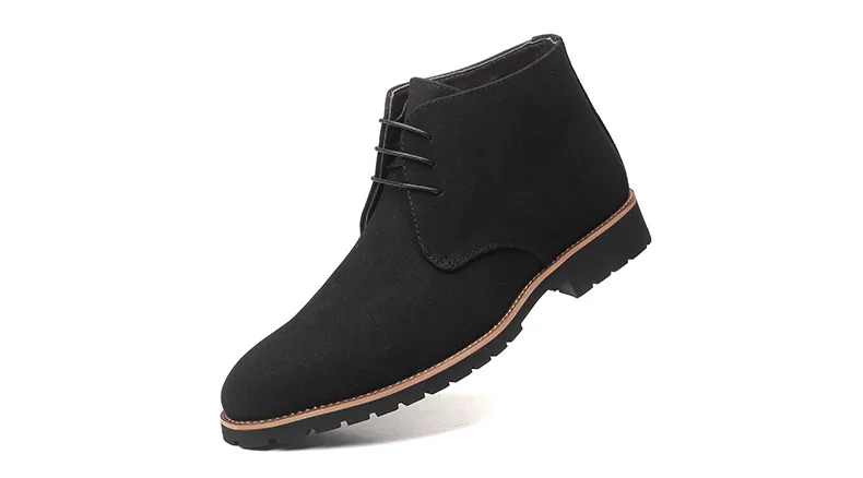 Suede Leather Boots Men Winter Casual Shoes Autumn Business Ankle Boots Plus Size Fashion Lace-Up Male Botas Hombre