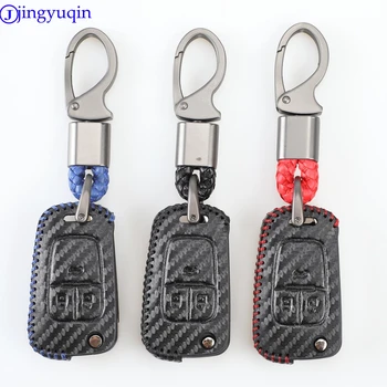 

Luminous Carbon fiber Leather Car key cover bag case For Chevrolet Cruze OPEL VAUXHALL MOKKA BUICK ENCORE ,3 Buttons fold key