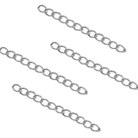 Extension torsadée en acier inoxydable JOperfecJOExtension T64.pour bricolage, collier et bracelet, accessoires de bijoux, 50mm, 70mm, 50 pièces 1