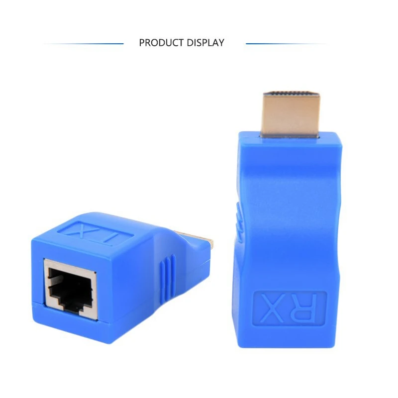 4k*2k Signal Adapter Rj45 HDMI-compatibleExtender Extension Up To 30m In Length Over Cat5e/6 Utp Lan Lan Network Ports 2.5 Gbps