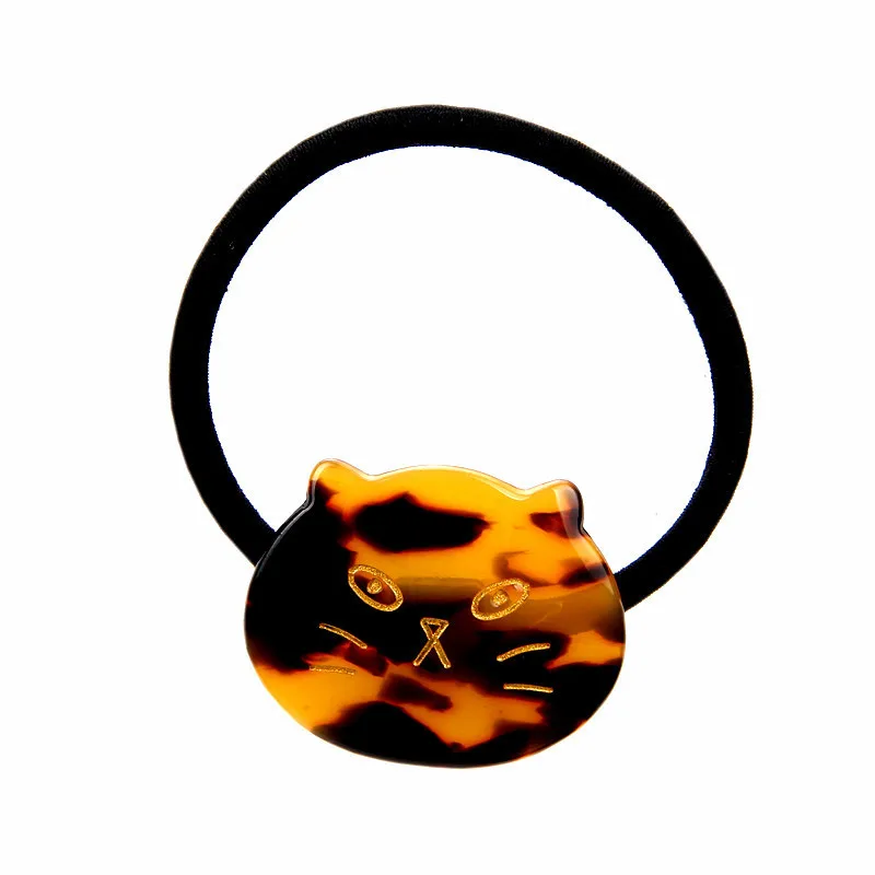 Модные новые эластичные женские обручи с мультяшным котом из ацетата, милые аксессуары для волос для девочек, модные вечерние повязка для головы - Цвет: C005 Coffee