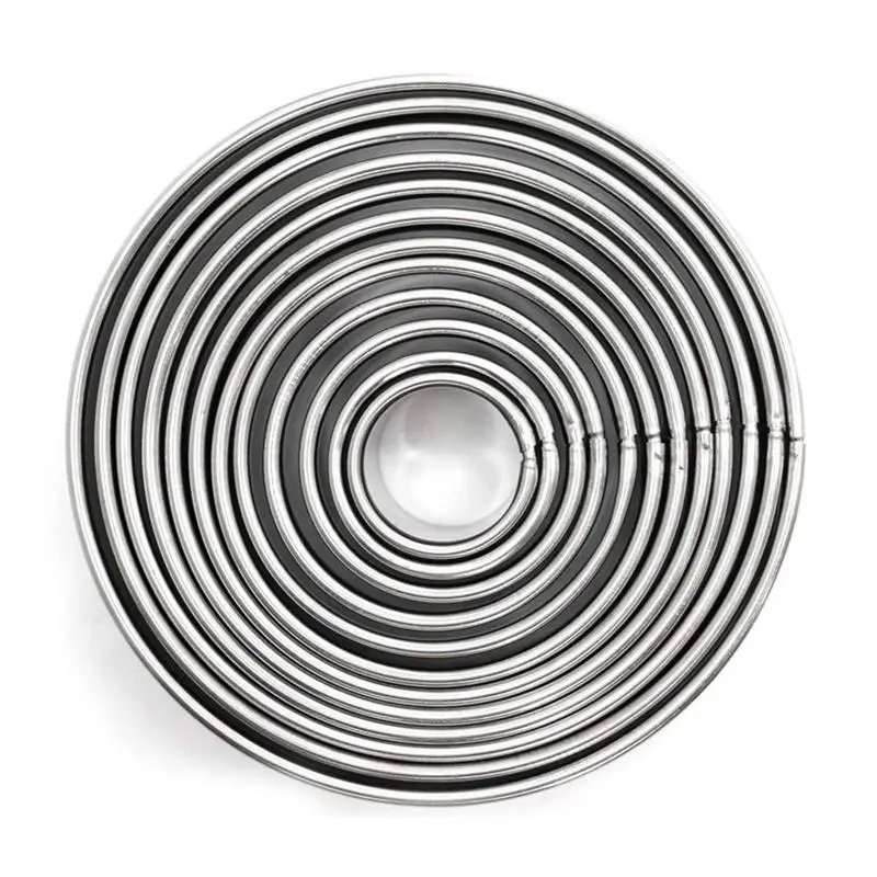 ABUI-12PCS формочки для печенья из нержавеющей стали, круглые формочки для печенья, пасты, сахарные пирожные