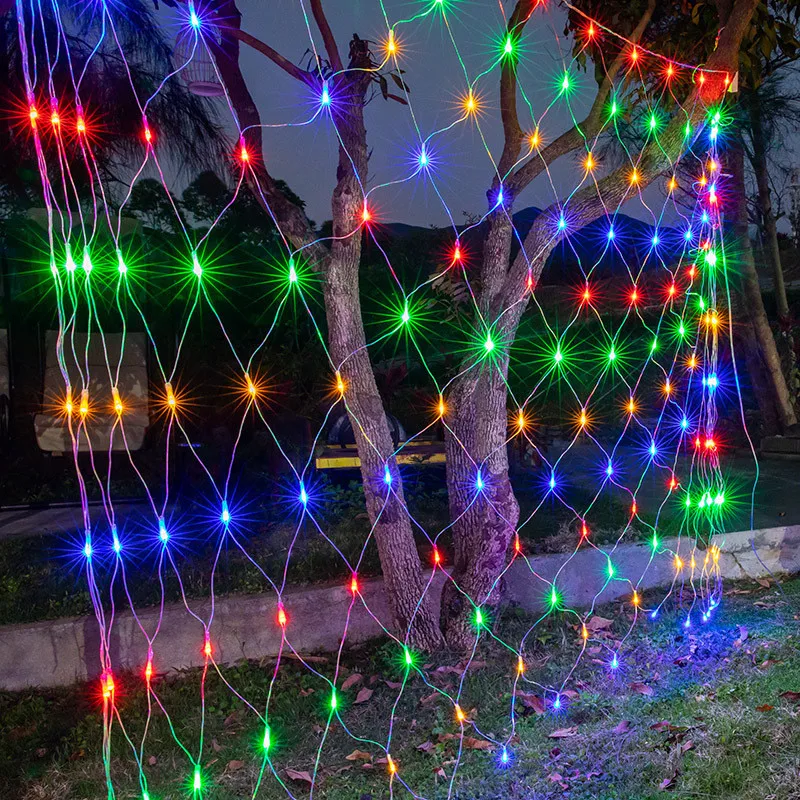 6x4 м светодиодный сетчатый Сказочный светящаяся гирлянда, оконный занавес, Рождественский гибкий праздничный свет, Свадебная вечеринка, светодиодный AC110V 220 V, США, Великобритания, ЕС