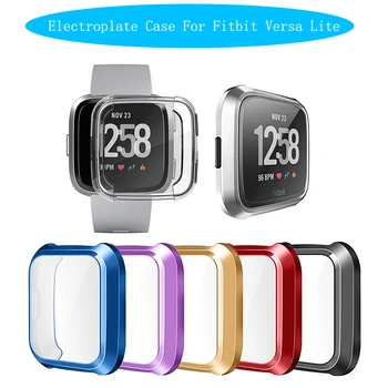 

Electroplate Cover Watch Screen Protector TPU Silicone Clear Case Cover Shell for Fitbit Versa Lite
