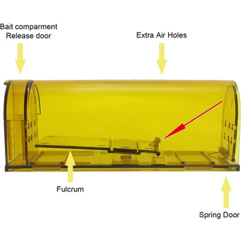 

2 Pack Humane Mouse Traps, Reusable for Indoor Outdoor Use, for Small Rodent Voles Hamsters Moles Catcher