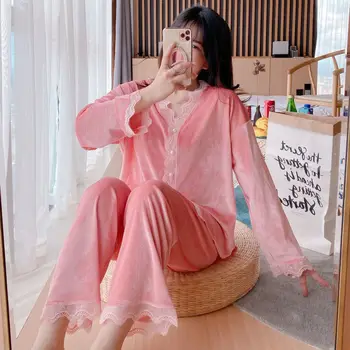 

Thicken Coral Velvet Nightwear Nightgown Winter Warm Pajama Sets Leisure Homewear Women's Sleepwear Pleuche Pajama Solid Color