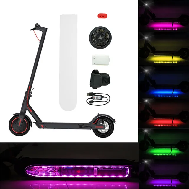 US $18.70 Bluetooth LED Strip Flashlight Bar Lamp For For Xiaomi M365 Electric Scooter Skateboard Night Safet