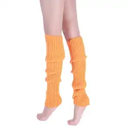 Женские однотонные вязаные зимние гетры до колена, высокие леггинсы, носки