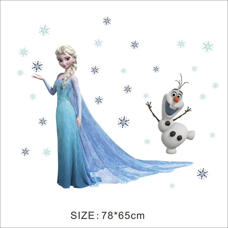 Frozen Anna Elsa Wall Stickers For Kids Room  Bedroom DIY Wall Decoration  stickers  3D Princess Anna Movie Posters