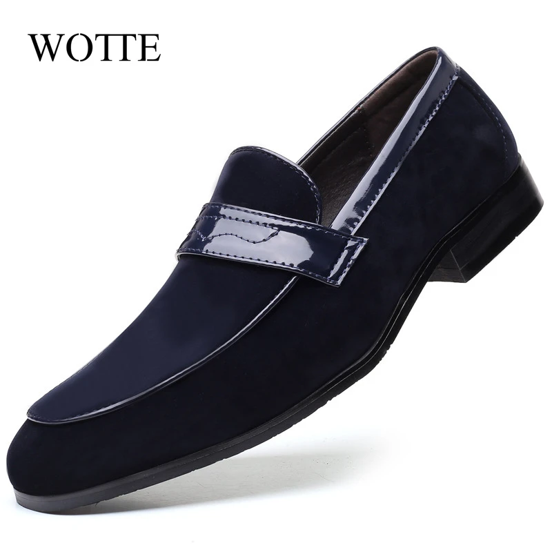 Zapatos informales de marca de lujo para hombre, mocasines azules de punta redonda a la moda, zapatos de oficina, zapatillas de tendencia para exteriores, grande 47 48|Zapatos formales| - AliExpress