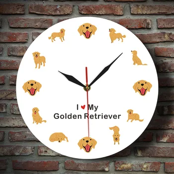 

Nordic DIY Minimalist Clock Wall Clock Living Room Small Yellow Dog Pattern Acrylic Clock Personalized Fashion Wall Watch Gift