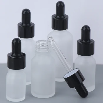 

5/10/15/20/30ml Tubes Frosted Dropper Amber Glass Aromatherapy Liquid For Essential Massage Oil Pipette Refillable Bottles