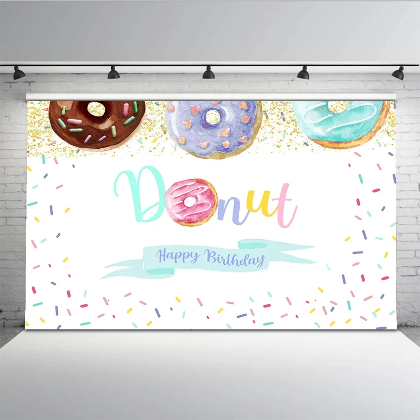 Happy Birthday Donuts Theme Party Decoration Supplies Background For