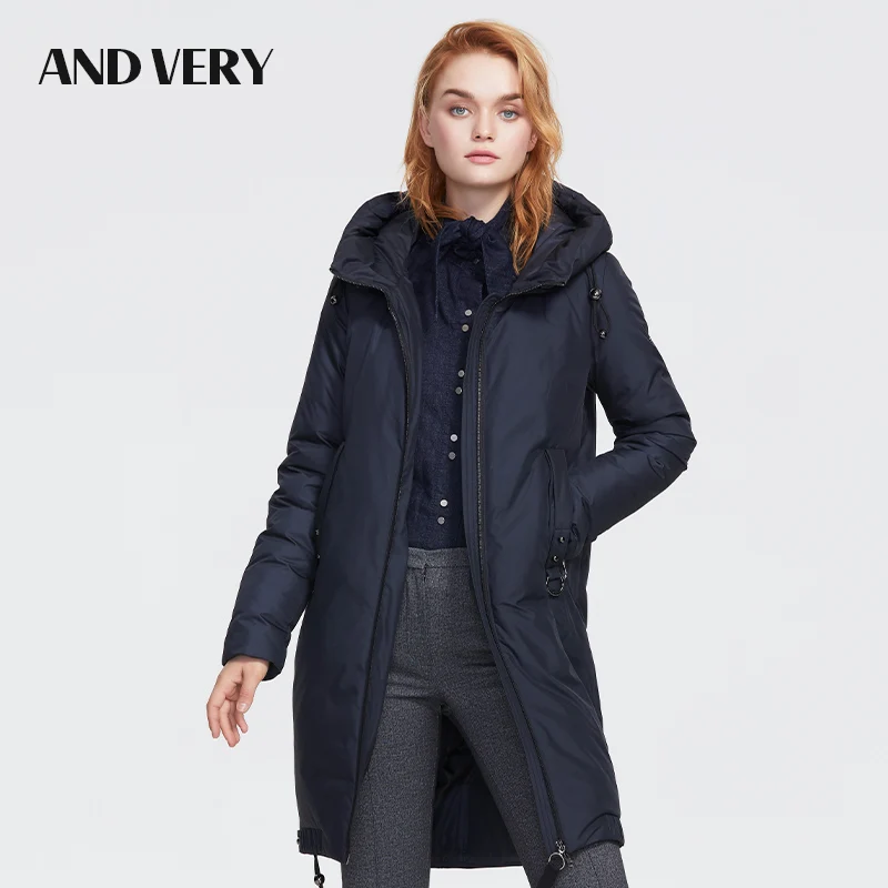Acheter ANDVERY 2019 hiver nouveauté manteau d hiver femmes avec épais coton longue mode doudoune femme à capuche surdimensionné fermeture éclair 9830