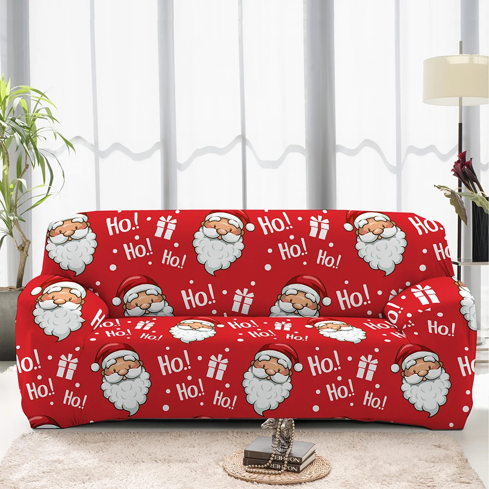 

Christmas Santa Claus Elastic Sofa Cover for Living Room Sectional Corner Sofa Slipcover Couch Cover Sofa Protector 1/2/3/4 Seat