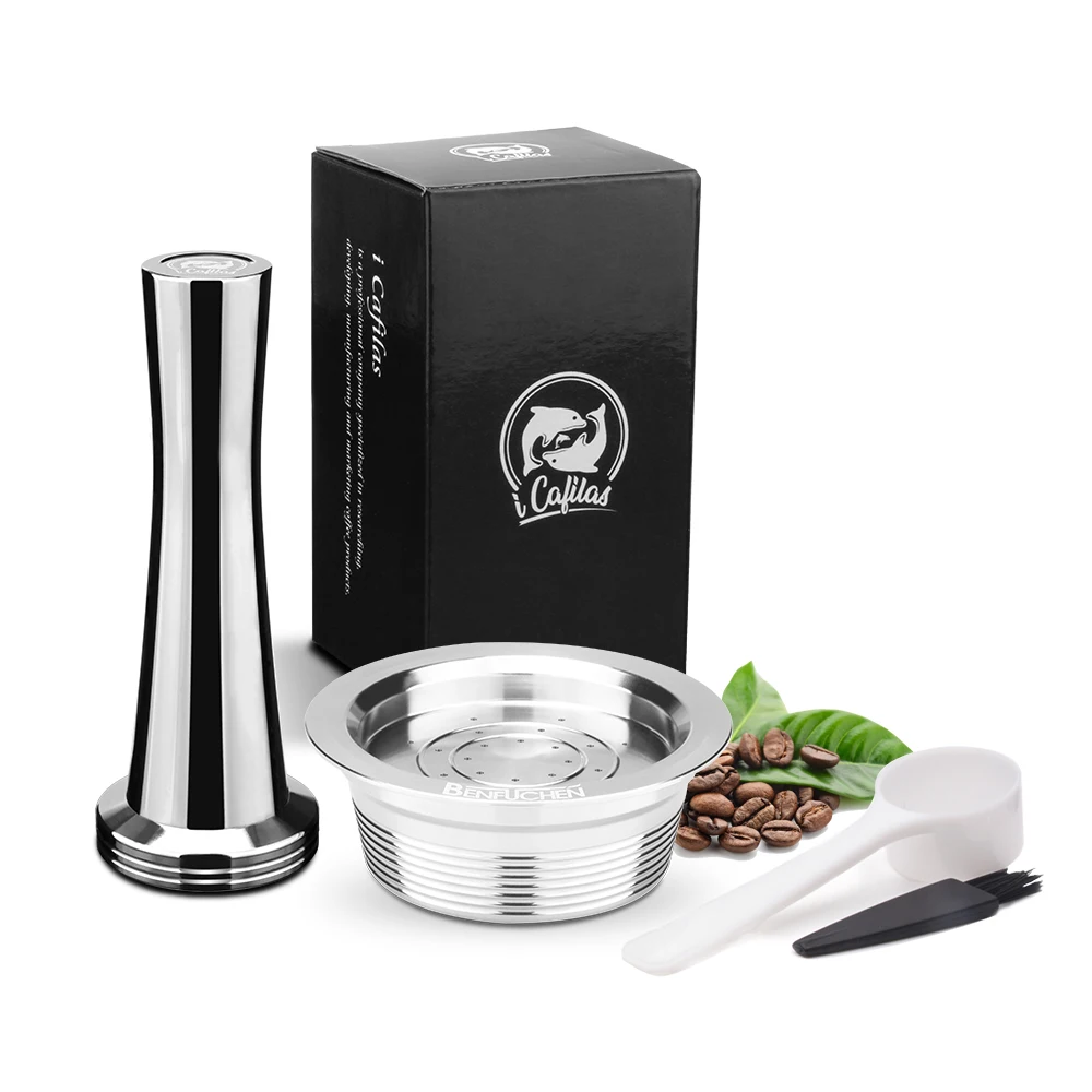 1Capsule 1Tamper Многоразовая перезаправляемая кофейная капсула чашка для Lavazza A Modo Mio Jolie Espria Idola из нержавеющей стали металлическая кофейная капсула чашка Pod - Цвет: 1Capsule 1Tamper