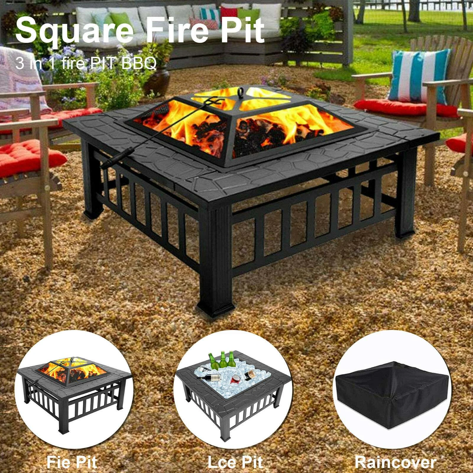 yaheetech multifunctional fire pit