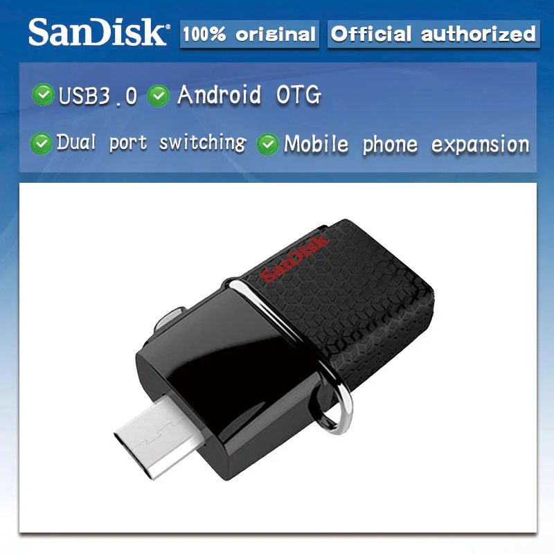 SanDisk Ultra 64GB Dual OTG Micro USB 3.0 ON-THE-GO Flash Pen thumb Drive 150MBs